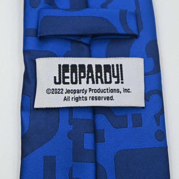 NEW Jeopardy! TV Game Show Man's Question Mark Neck Tie Blue 3x60 Inches - Picture 3 of 5